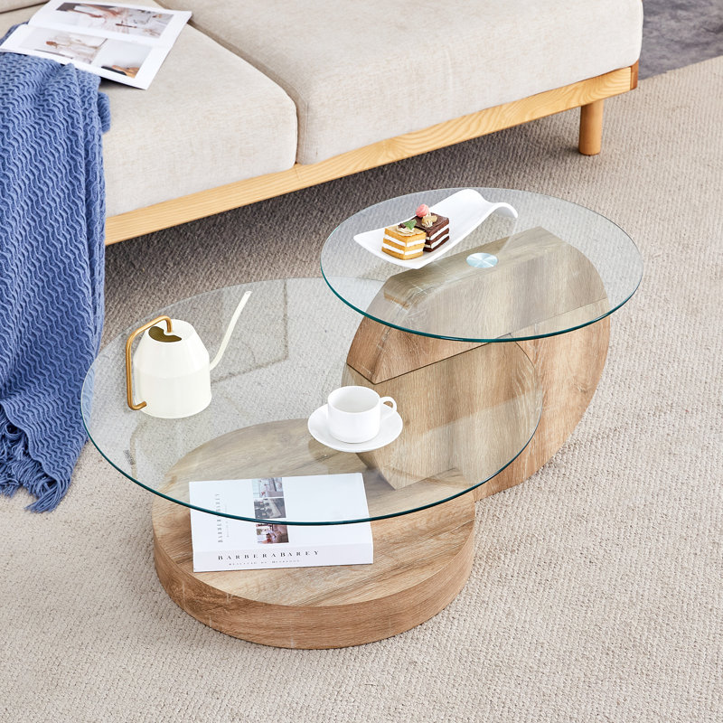 Amazon.com: Hysache Glass Coffee Table, Oval 3-Tier Modern